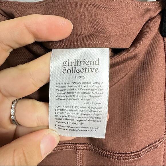 Girlfriend Collective Leggings Earth Compressive High Rise Crop Brown Athletic - Picture 5 of 6